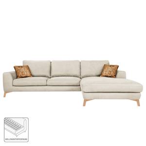 Ecksofa Amatola Microfaser Beige - Longchair davorstehend rechts