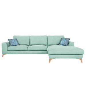 Ecksofa Amatola Microfaser Mintgrün - Longchair davorstehend rechts