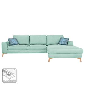 Ecksofa Amatola Microfaser Mintgrün - Longchair davorstehend rechts