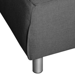 Ecksofa Ambesia Strukturstoff Longchair beidseitig montierbar - Dunkelgrau - Ohne Hocker