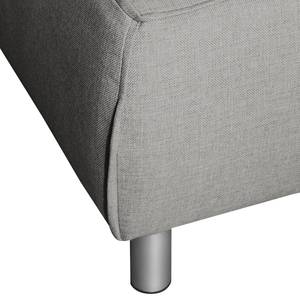 Ecksofa Ambesia Strukturstoff Longchair beidseitig montierbar - Platin - Ohne Hocker