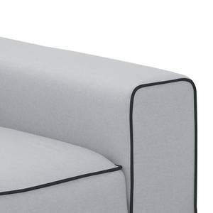 Ecksofa Ampio Duo I Webstoff Stoff Floreana: Hellgrau - Longchair davorstehend links - Grau