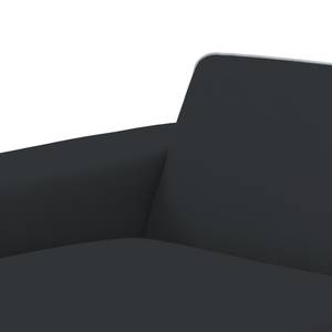 Ecksofa Ampio Duo I Webstoff Stoff Floreana: Anthrazit - Longchair davorstehend links - Schwarz