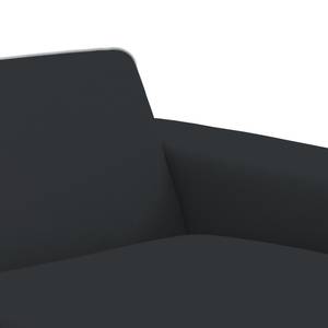 Ecksofa Ampio Duo I Webstoff Stoff Floreana: Anthrazit - Longchair davorstehend rechts - Schwarz