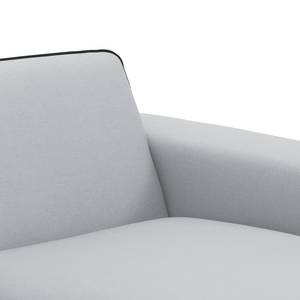 Canapé d'angle Ampio Duo I Tissu Tissu Floreana : Gris clair - Méridienne courte à droite (vue de face) - Noir