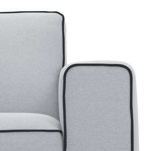 Ecksofa Ampio Duo II Webstoff Stoff Floreana: Hellgrau - Longchair davorstehend links - Grau