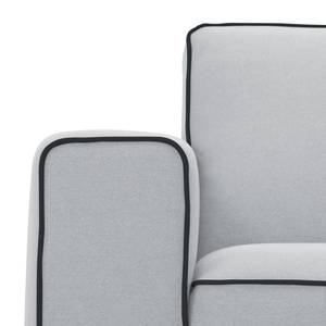 Ecksofa Ampio Duo II Webstoff Stoff Floreana: Hellgrau - Longchair davorstehend rechts - Grau