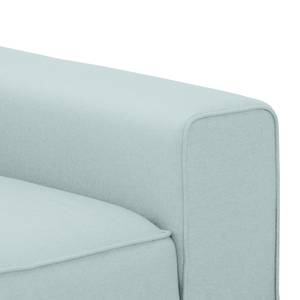 Ecksofa Ampio I Webstoff Stoff Floreana: Mintgrün - Longchair davorstehend links - Grau