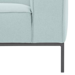 Ecksofa Ampio I Webstoff Stoff Floreana: Mintgrün - Longchair davorstehend links - Grau