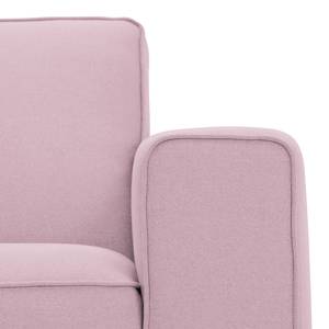 Ecksofa Ampio I Webstoff Stoff Floreana: Rosa - Longchair davorstehend links - Grau