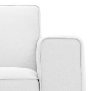 Ecksofa Ampio I Webstoff Stoff Floreana: Weiß - Longchair davorstehend links - Grau