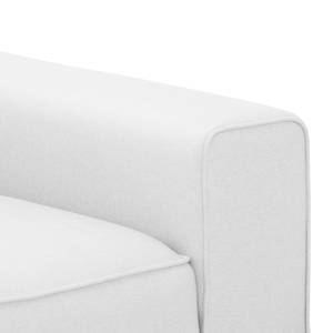 Ecksofa Ampio I Webstoff Stoff Floreana: Weiß - Longchair davorstehend links - Grau