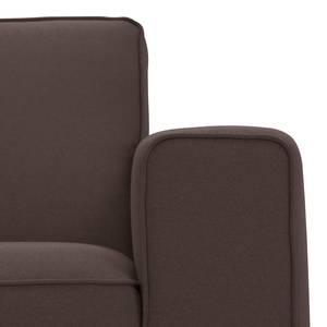 Ecksofa Ampio I Webstoff Stoff Naya: Braun - Longchair davorstehend links - Grau