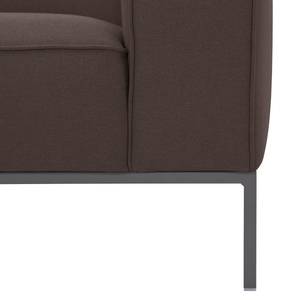 Ecksofa Ampio I Webstoff Stoff Naya: Braun - Longchair davorstehend links - Grau