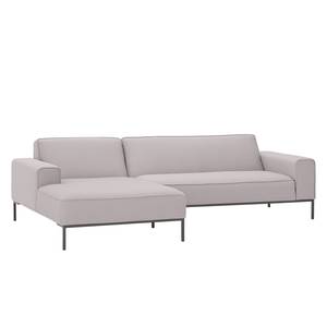 Ecksofa Ampio I Webstoff Stoff Naya: Grau-Beige - Longchair davorstehend links - Grau