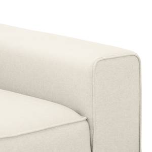 Ecksofa Ampio I Webstoff Stoff Naya: Hellbeige - Longchair davorstehend links - Grau