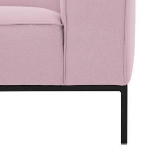 Ecksofa Ampio I Webstoff Stoff Floreana: Rosa - Longchair davorstehend links - Schwarz