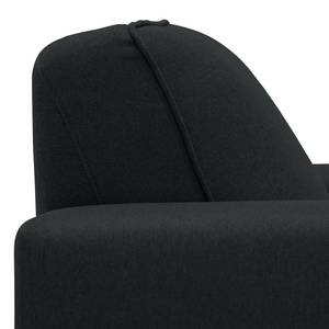 Ecksofa Ampio I Webstoff Stoff Floreana: Anthrazit - Longchair davorstehend links - Grau