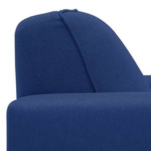 Ecksofa Ampio I Webstoff Stoff Floreana: Dunkelblau II - Longchair davorstehend rechts - Grau