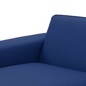 Ecksofa Ampio I Webstoff Stoff Floreana: Dunkelblau II - Longchair davorstehend links - Grau