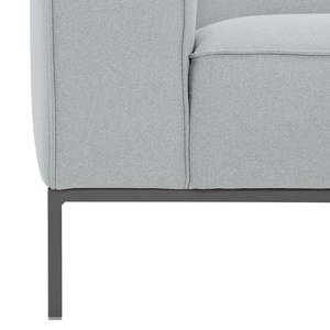 Ecksofa Ampio I Webstoff Stoff Floreana: Hellgrau - Longchair davorstehend rechts - Grau