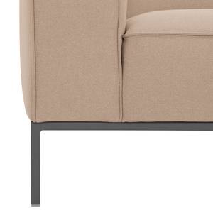 Ecksofa Ampio I Webstoff Stoff Floreana: Kamel - Longchair davorstehend rechts - Grau