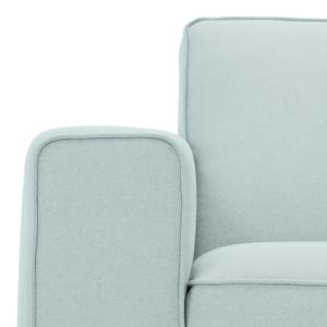 Ecksofa Ampio I Webstoff Stoff Floreana: Mintgrün - Longchair davorstehend rechts - Grau