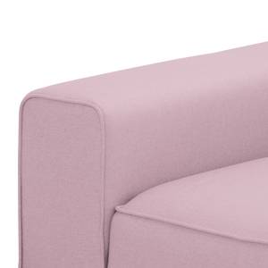 Ecksofa Ampio I Webstoff Stoff Floreana: Rosa - Longchair davorstehend rechts - Grau