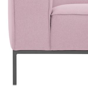 Ecksofa Ampio I Webstoff Stoff Floreana: Rosa - Longchair davorstehend rechts - Grau