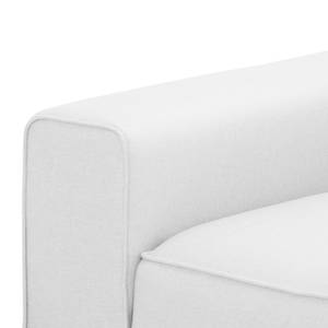 Canapé d'angle Ampio I Tissu Tissu Floreana : Blanc - Méridienne courte à droite (vue de face) - Gris