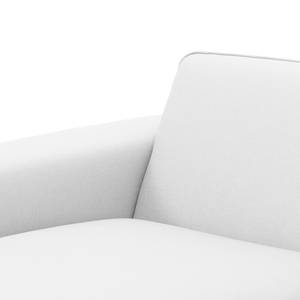 Ecksofa Ampio I Webstoff Stoff Floreana: Weiß - Longchair davorstehend rechts - Grau