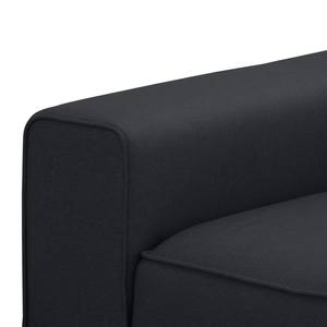 Ecksofa Ampio I Webstoff Stoff Naya: Anthrazit - Longchair davorstehend rechts - Grau