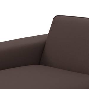 Ecksofa Ampio I Webstoff Stoff Naya: Braun - Longchair davorstehend rechts - Grau