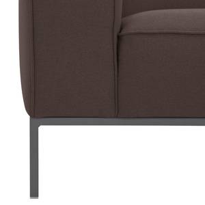 Ecksofa Ampio I Webstoff Stoff Naya: Braun - Longchair davorstehend rechts - Grau