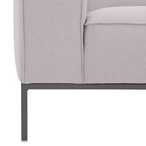 Ecksofa Ampio I Webstoff Stoff Naya: Grau-Beige - Longchair davorstehend rechts - Grau