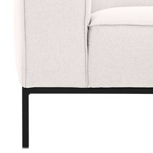 Ecksofa Ampio I Webstoff Stoff Floreana: Beige - Longchair davorstehend rechts - Schwarz