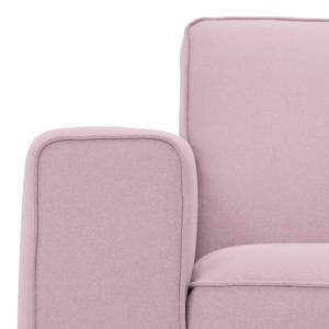 Ecksofa Ampio I Webstoff Stoff Floreana: Rosa - Longchair davorstehend rechts - Schwarz