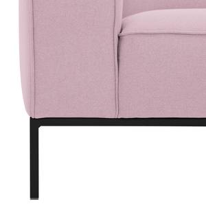 Ecksofa Ampio I Webstoff Stoff Floreana: Rosa - Longchair davorstehend rechts - Schwarz