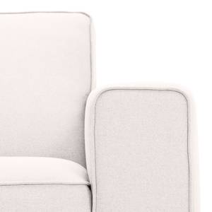 Hoekbank Ampio II geweven stof Stof Floreana: Beige - Longchair vooraanzicht links - Grijs