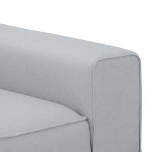 Ecksofa Ampio II Webstoff Stoff Floreana: Hellgrau - Longchair davorstehend links - Grau