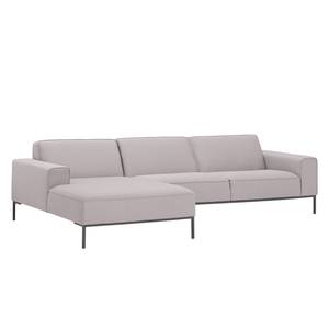 Ecksofa Ampio II Webstoff Stoff Naya: Grau-Beige - Longchair davorstehend links - Grau