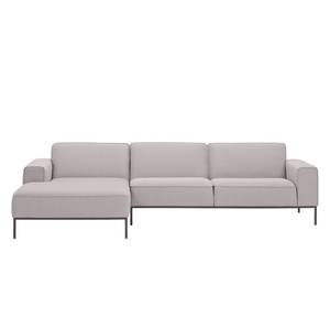 Ecksofa Ampio II Webstoff Stoff Naya: Grau-Beige - Longchair davorstehend links - Grau