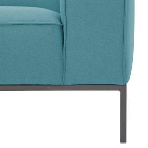 Hoekbank Ampio II geweven stof Stof Naya: Turquoise - Longchair vooraanzicht links - Grijs