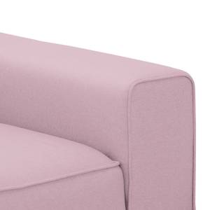 Ecksofa Ampio II Webstoff Stoff Floreana: Rosa - Longchair davorstehend links - Schwarz