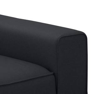 Ecksofa Ampio II Webstoff Stoff Naya: Anthrazit - Longchair davorstehend links - Schwarz