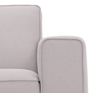 Ecksofa Ampio II Webstoff Stoff Naya: Grau-Beige - Longchair davorstehend links - Schwarz