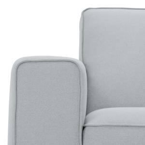 Ecksofa Ampio II Webstoff Stoff Floreana: Hellgrau - Longchair davorstehend rechts - Grau