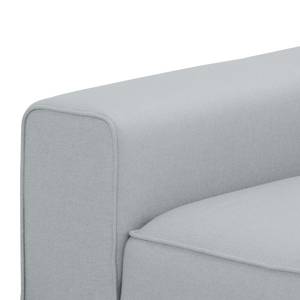 Ecksofa Ampio II Webstoff Stoff Floreana: Hellgrau - Longchair davorstehend rechts - Grau