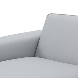 Ecksofa Ampio II Webstoff Stoff Floreana: Hellgrau - Longchair davorstehend rechts - Grau