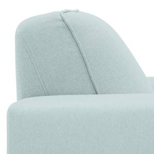 Ecksofa Ampio II Webstoff Stoff Floreana: Mintgrün - Longchair davorstehend rechts - Grau